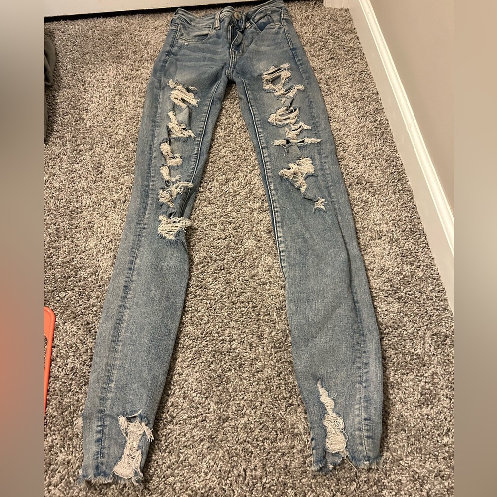 american eagle hi-rise jegging size 0 extra long